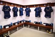 16 December 2022; A general view of Leinster jerseys in the dressing room before the Heineken Champions Cup Pool A Round 2 match between Leinster and Gloucester at the RDS Arena in Dublin. Photo by Harry Murphy/Sportsfile
