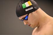 16 December 2022; Calum Bain of Cookstown Swimming Club before competing in the Men's 50m butterfly final during day two of the Irish National Winter Swimming Championships 2022 at the National Aquatic Centre, on the Sport Ireland Campus, in Dublin. Photo by David Fitzgerald/Sportsfile