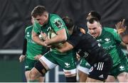 16 December 2022; Oisin Dowling of Connacht is tackled by Florian Dufour of CA Brive during the EPCR Challenge Cup Pool A Round 2 match between CA Brive and Connacht at the Stade Amédée-Doménech in Brive, France. Photo by Manuel Blondeau/Sportsfile