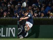 16 December 2022; Jonathan Sexton of Leinster kicks a conversion during the Heineken Champions Cup Pool A Round 2 match between Leinster and Gloucester at the RDS Arena in Dublin. Photo by Harry Murphy/Sportsfile
