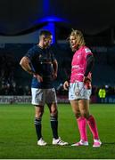 16 December 2022; Jonathan Sexton of Leinster and Billy Twelvetrees of Gloucester after the Heineken Champions Cup Pool A Round 2 match between Leinster and Gloucester at the RDS Arena in Dublin. Photo by Seb Daly/Sportsfile