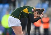 17 December 2022; Nikki Caughey of Railway Union reacts after failing to convert a penalty during the Energia AIL Women's Division Final match between Blackrock College and Railway Union at Energia Park in Dublin. Photo by Seb Daly/Sportsfile