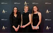 17 December 2022; In attendance during the RTÉ Sports Awards 2022 at RTÉ studios in Donnybrook, Dublin, are Republic of Ireland women's manager Vera Pauw, centre, with players Áine O'Gorman, left, and Heather Payne. Photo by Seb Daly/Sportsfile