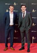 17 December 2022; In attendance during the RTÉ Sports Awards 2022 at RTÉ studios in Donnybrook, Dublin, are 2022 World and European Rowing Championships men's lightweight double sculls gold medallists Fintan McCarthy, left, and Paul O'Donovan. Photo by Seb Daly/Sportsfile
