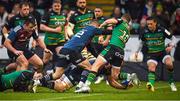 18 December 2022; Gavin Coombes of Munster scores his side's second try during the Heineken Champions Cup Pool B Round 2 match between Northampton Saints and Munster at Franklin's Gardens in Northampton, England. Photo by Seb Daly/Sportsfile