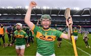 18 December 2022; Paul Shiels of Dunloy Cuchullains celebrates after his side's victory in the AIB GAA Hurling All-Ireland Senior Club Championship Semi-Final match between Dunloy Cuchullains of Antrim and St Thomas of Galway at Croke Park in Dublin. Photo by Sam Barnes/Sportsfile