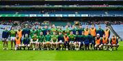 18 December 2022; Dunloy Cuchullains team before the AIB GAA Hurling All-Ireland Senior Club Championship Semi-Final match between Dunloy Cuchullains of Antrim and St Thomas of Galway at Croke Park in Dublin. Photo by Eóin Noonan/Sportsfile