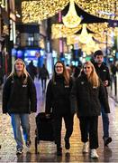 21 December 2022; Republic of Ireland Women's National Team players, from left, Jessie Stapleton, Keeva Keenan and Jamie Finn, supporting the Dublin Simon Community in Dublin city centre. Photo by Ramsey Cardy/Sportsfile