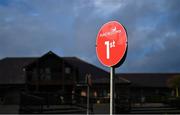 19 December 2022; A general view of a sign in the parade ring before racing at Punchestown Racecourse in Naas, Kildare. Photo by David Fitzgerald/Sportsfile