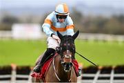 19 December 2022; Itswhatunitesus, with Jack Kennedy up, on their way to winning the Jim Ryan Services Rated Novice Hurdle at Punchestown Racecourse in Naas, Kildare. Photo by David Fitzgerald/Sportsfile