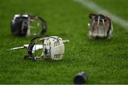 17 December 2022; A general view of helmets before the AIB All-Ireland Senior Camogie Club Championship Final match between Sarsfields of Galway and Loughgiel Shamrocks of Antrim at Croke Park in Dublin. Photo by Piaras Ó Mídheach/Sportsfile
