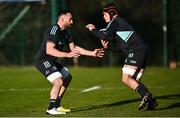 20 December 2022; Josh van der Flier, right, and Jack Conan during a Leinster Rugby training session at the UCD in Dublin. Photo by David Fitzgerald/Sportsfile