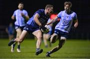 21 December 2022; Ciarán Kilkenny of Dublin West, left, in action against Adam Fearon of Dublin Development Squad during the Dave Hickey Cup Final match between Dublin North and Dublin South at the Dublin City University Sports Campus in Dublin. Photo by Seb Daly/Sportsfile