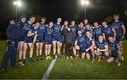 21 December 2022; Dublin North players celebrate with the trophy after their side's victory in the Dave Hickey Cup Final match between Dublin North and Dublin South at the Dublin City University Sports Campus in Dublin. Photo by Seb Daly/Sportsfile