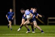 21 December 2022; Seán Foran of Dublin Development Squad in action against Luke Swan of Dublin West during the Dave Hickey Plate Final match between Dublin West and Dublin Development Squad at the Dublin City University Sports Campus in Dublin. Photo by Seb Daly/Sportsfile