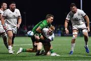 23 December 2022; Nathan Doak of Ulster in action against John Porch of Connacht during the United Rugby Championship match between Connacht and Ulster at The Sportsground in Galway. Photo by Piaras Ó Mídheach/Sportsfile