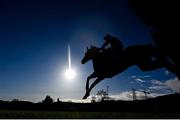 26 December 2022; Littletwinklestar, with Niall Prendergast up, jumps the first during the Thorntons Recycling Maiden Hurdle on day one of the Leopardstown Christmas Festival at Leopardstown Racecourse in Dublin. Photo by Seb Daly/Sportsfile