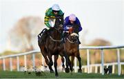 26 December 2022; Saint Roi, centre, with Mark Walsh up, on their way to winning the Racing Post Novice Steeplechase on day one of the Leopardstown Christmas Festival at Leopardstown Racecourse in Dublin. Photo by Seb Daly/Sportsfile