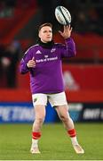 26 December 2022; Rory Scannell of Munster during the warm-up before the United Rugby Championship match between Munster and Leinster at Thomond Park in Limerick. Photo by Piaras Ó Mídheach/Sportsfile