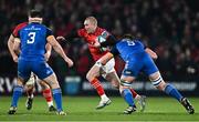26 December 2022; Keith Earls of Munster in action against Joe McCarthy of Leinster during the United Rugby Championship match between Munster and Leinster at Thomond Park in Limerick. Photo by Eóin Noonan/Sportsfile