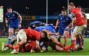 26 December 2022; Dan Sheehan of Leinster scores his side's second try during the United Rugby Championship match between Munster and Leinster at Thomond Park in Limerick. Photo by Eóin Noonan/Sportsfile