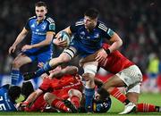 26 December 2022; Joe McCarthy of Leinster is tackled by Shane Daly of Munster during the United Rugby Championship match between Munster and Leinster at Thomond Park in Limerick. Photo by Eóin Noonan/Sportsfile