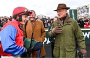 27 December 2022; Trainer Willie Mullins and jockey Paul Townend after sending out Facile Vega to win the Paddy Power Future Champions Novice Hurdle on day two of the Leopardstown Christmas Festival at Leopardstown Racecourse in Dublin. Photo by Seb Daly/Sportsfile