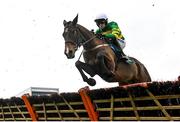 27 December 2022; Intranet, with Mark Walsh up, jumps the first during the Paddy Power Future Champions Novice Hurdle on day two of the Leopardstown Christmas Festival at Leopardstown Racecourse in Dublin. Photo by Seb Daly/Sportsfile