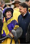 28 December 2022; Jockey Rachael Blackmore and trainer Henry De Bromhead after winning the Savills Maiden Hurdle with Deep Cave on day three of the Leopardstown Christmas Festival at Leopardstown Racecourse in Dublin. Photo by Seb Daly/Sportsfile