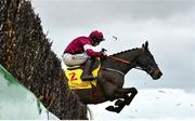 28 December 2022; Conflated, with Jack Kennedy up, jumps the last during the first circuit on their way to winning the Savills Steeplechase on day three of the Leopardstown Christmas Festival at Leopardstown Racecourse in Dublin. Photo by Seb Daly/Sportsfile