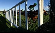 29 December 2022; Seddon, with Ben Harvey up, lead the field as they bypass the omitted last fence on their way to winning the Adare Manor Opportunity Handicap Steeplechase on day four of the Leopardstown Christmas Festival at Leopardstown Racecourse in Dublin. Photo by Seb Daly/Sportsfile