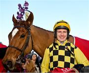 29 December 2022; Jockey Paul Townend and State Man after winning the Matheson Hurdle on day four of the Leopardstown Christmas Festival at Leopardstown Racecourse in Dublin. Photo by Seb Daly/Sportsfile