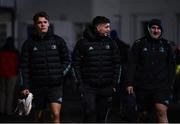 1 January 2023; Rob Russell of Leinster, left, arrives before the United Rugby Championship between Leinster and Connacht at RDS Arena in Dublin. Photo by Harry Murphy/Sportsfile