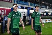 1 January 2023; Connacht players and brothers Darragh, right, and Niall Murray walk out before the United Rugby Championship between Leinster and Connacht at RDS Arena in Dublin. Photo by Harry Murphy/Sportsfile