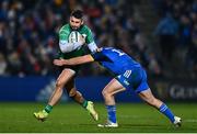 1 January 2023; Tiernan O'Halloran of Connacht is tackled by Liam Turner of Leinster during the United Rugby Championship between Leinster and Connacht at RDS Arena in Dublin. Photo by Ben McShane/Sportsfile