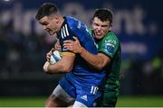 1 January 2023; Jonathan Sexton of Leinster is tackled by Tom Farrell of Connacht during the United Rugby Championship between Leinster and Connacht at RDS Arena in Dublin. Photo by Harry Murphy/Sportsfile