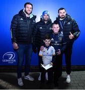 1 January 2023; Leinster players, from left, Jason Jenkins, Dave Kearney and Max Deegan at Autograph Alley before Leinster and Connacht in the United Rugby Championship at RDS Arena in Dublin. Photo by Ben McShane/Sportsfile