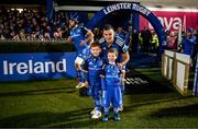 1 January 2023; Matchday mascots Eli Manley-O'Neill, aged seven, and Rian Kirwan, aged six, with Leinster captain Jonathan Sexton at Leinster and Connacht in the United Rugby Championship at RDS Arena in Dublin. Photo by Harry Murphy/Sportsfile