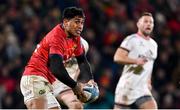 1 January 2023; Malakai Fekitoa of Munster during the United Rugby Championship between Ulster and Munster at Kingspan Stadium in Belfast. Photo by Ramsey Cardy/Sportsfile