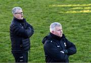 2 January 2023; Mayo manager Kevin McStay, left, and Mayo assistant manager Stephen Rochford during the challenge match between Mayo and Sligo at James Stephen's Park in Ballina, Mayo. Photo by Piaras Ó Mídheach/Sportsfile