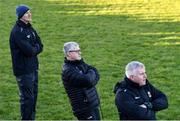2 January 2023; Mayo manager Kevin McStay, centre, with his selector Liam McHale, left, and his assistant manager Stephen Rochford during the challenge match between Mayo and Sligo at James Stephen's Park in Ballina, Mayo. Photo by Piaras Ó Mídheach/Sportsfile