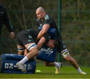 3 January 2023; Rhys Ruddock, right, and Scott Penny during a Leinster rugby squad training session at UCD in Dublin. Photo by Harry Murphy/Sportsfile