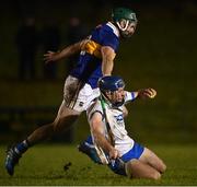 3 January 2023; James Power of Waterford is tackled by Cathal Barrett of Tipperary during the Co-Op Superstores Munster Hurling League Group 1 match between Waterford and Tipperary at Mallow GAA Sports Complex in Cork. Photo by Eóin Noonan/Sportsfile