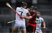 18 December 2022; Darragh Corcoran of Shamrocks Ballyhale in action against Pauric Mahony of Ballygunner during the AIB GAA Hurling All-Ireland Senior Club Championship Semi-Final match between Ballygunner of Waterford and Shamrocks Ballyhale of Kilkenny at Croke Park in Dublin. Photo by Sam Barnes/Sportsfile