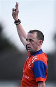 4 January 2023; Referee Ken Sutton during the Shane Horgan Cup Round Three match between South East and North East at Clontarf RFC in Dublin. Photo by Harry Murphy/Sportsfile