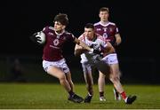 4 January 2023; Senan Baker of Westmeath in action against Conall McKeever of Louth during the O'Byrne Cup Group A Round 1 match between Louth and Westmeath at the Protection & Prosperity Louth GAA Centre of Excellence in Darver, Louth. Photo by Ben McShane/Sportsfile