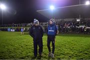 4 January 2023; Dublin manager Dessie Farrell, left, and Wicklow manager Oisín McConville in conversation after the O'Byrne Cup Group C Round 1 match between Wicklow and Dublin at Baltinglass GAA club in Baltinglass, Wicklow. Photo by Sam Barnes/Sportsfile