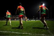 4 January 2023; Carlow players, from left, Dara Curran, Ciaran Moran and Liam Brennan return after the half time break during the O'Byrne Cup Group B Round 1 match between Carlow and Meath at Netwatch Cullen Park in Carlow. Photo by Ray McManus/Sportsfile