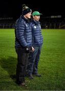 4 January 2023; Meath manager Colm O'Rourke, left, with selector Barry Callaghan before the O'Byrne Cup Group B Round 1 match between Carlow and Meath at Netwatch Cullen Park in Carlow. Photo by Ray McManus/Sportsfile