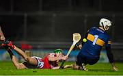 5 January 2023; Kerry goalkeeper John B O'Halloran saves a shot from Alan Cadogan during the Co-Op Superstores Munster Hurling League Group 2 match between Kerry and Cork at Austin Stack Park in Tralee, Kerry. Photo by Brendan Moran/Sportsfile